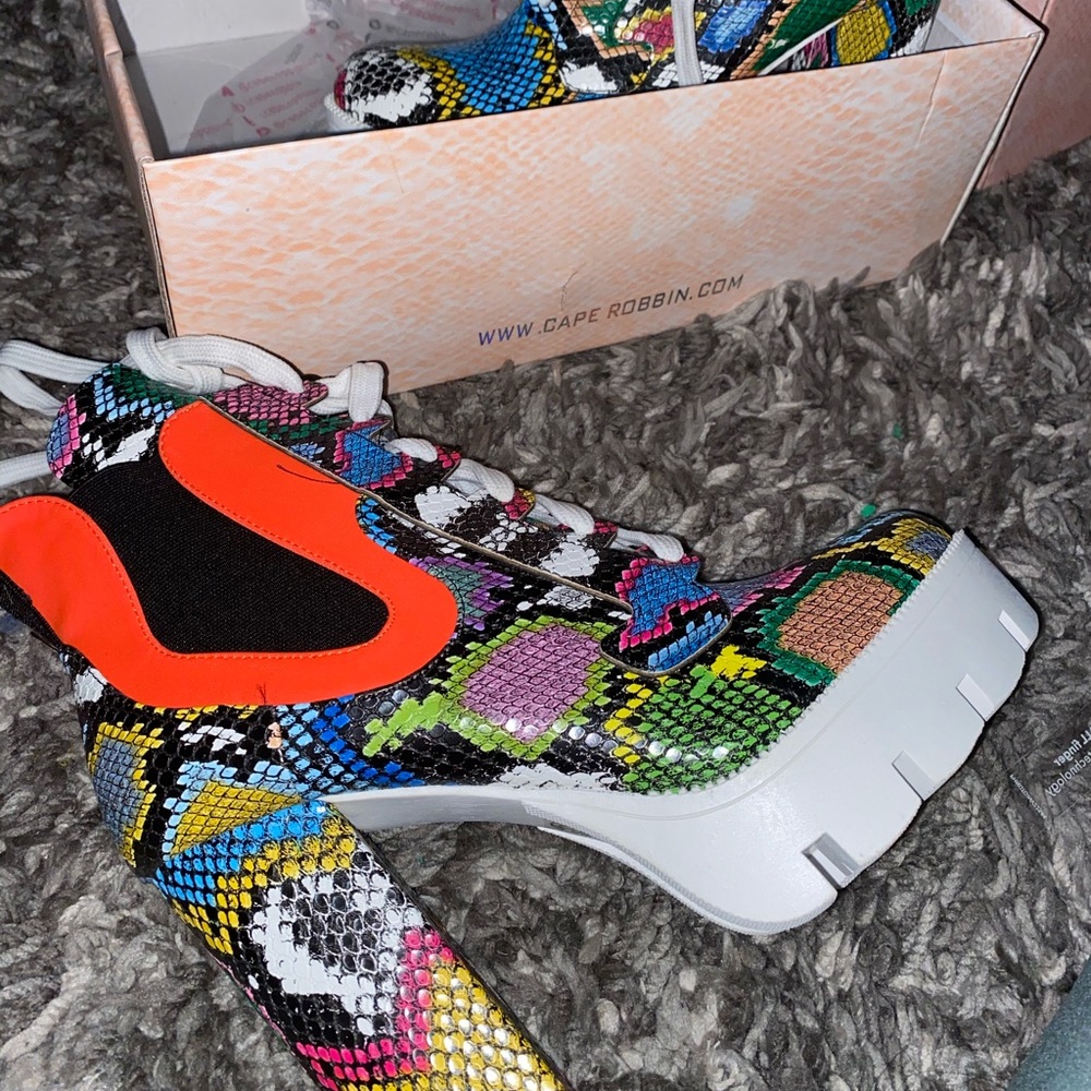 Multi Colored Snake print Boots